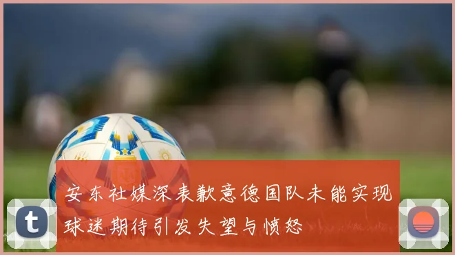 安东社媒深表歉意德国队未能实现球迷期待引发失望与愤怒